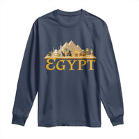 Ancient Egypt Pyramids Sphinx Graphic Long Sleeve Shirt Vintage Egypt Anubis History Buff Travel Souvenir