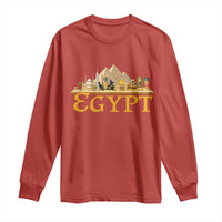 Ancient Egypt Pyramids Sphinx Graphic Long Sleeve Shirt Vintage Egypt Anubis History Buff Travel Souvenir