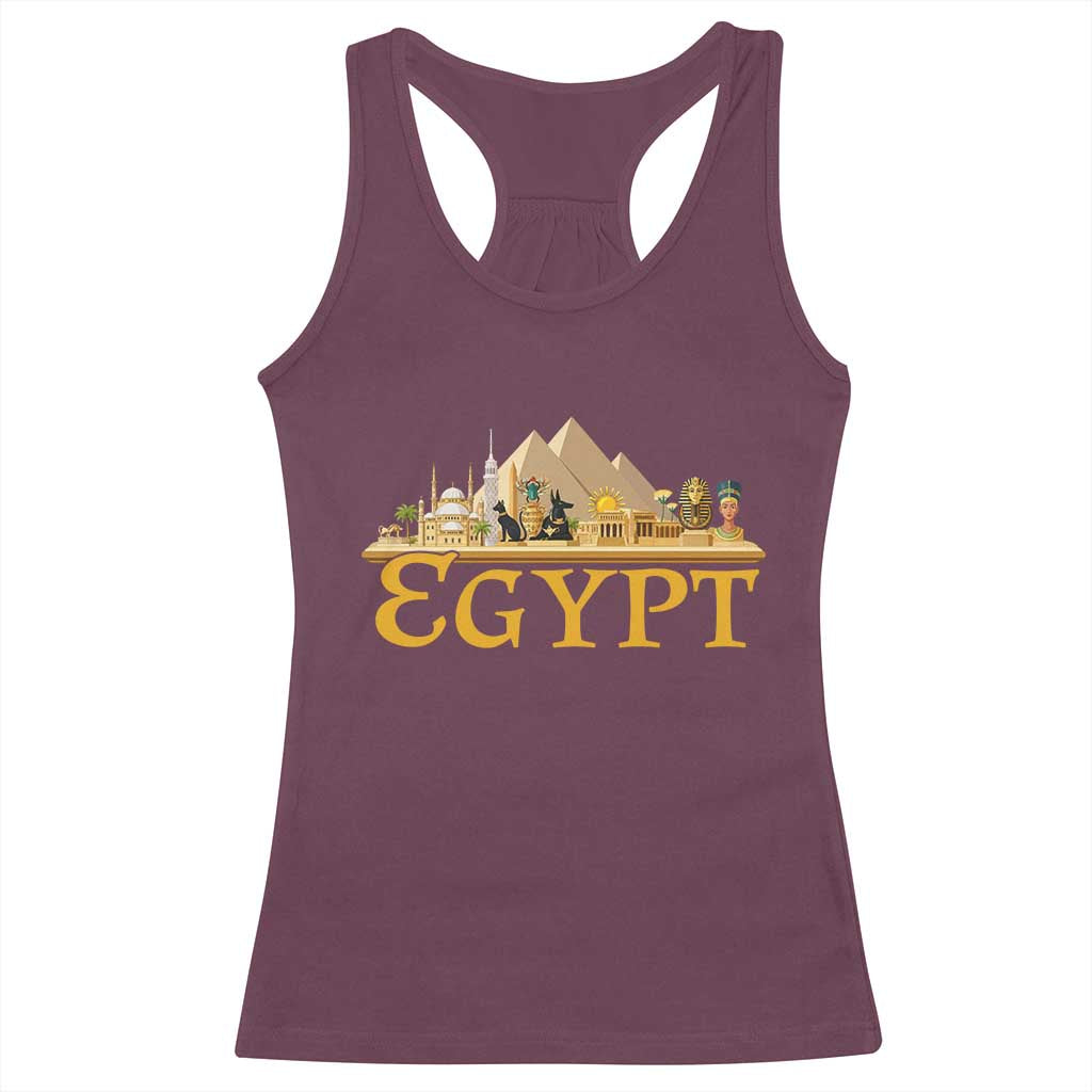 Ancient Egypt Pyramids Sphinx Graphic Racerback Tank Top Vintage Egypt Anubis History Buff Travel Souvenir