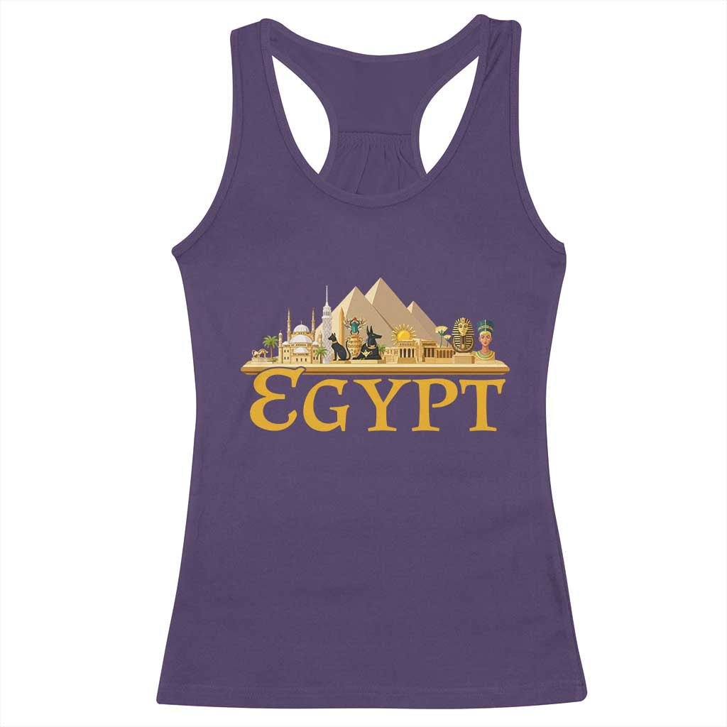 Ancient Egypt Pyramids Sphinx Graphic Racerback Tank Top Vintage Egypt Anubis History Buff Travel Souvenir