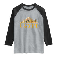 Ancient Egypt Pyramids Sphinx Graphic Raglan Shirt Vintage Egypt Anubis History Buff Travel Souvenir