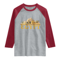 Ancient Egypt Pyramids Sphinx Graphic Raglan Shirt Vintage Egypt Anubis History Buff Travel Souvenir