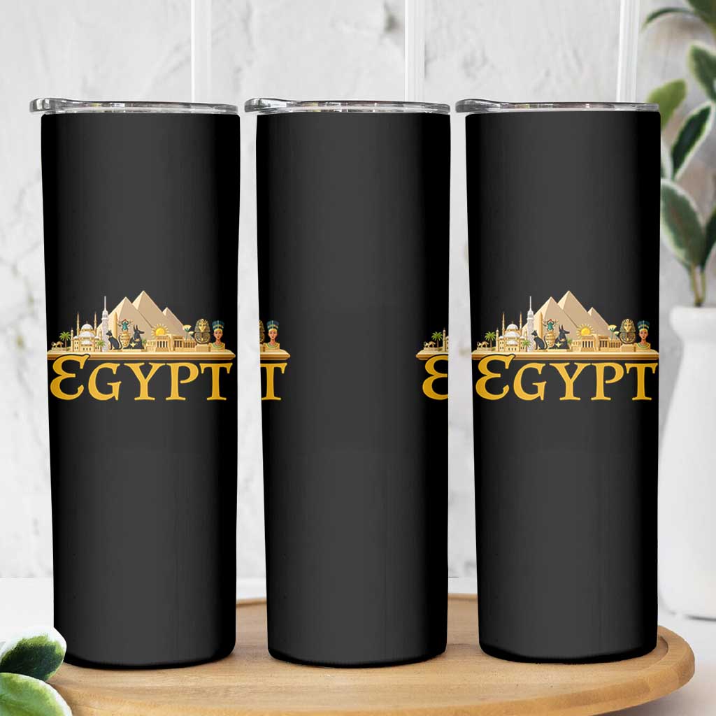 Ancient Egypt Pyramids Sphinx Graphic Skinny Tumbler Vintage Egypt Anubis History Buff Travel Souvenir