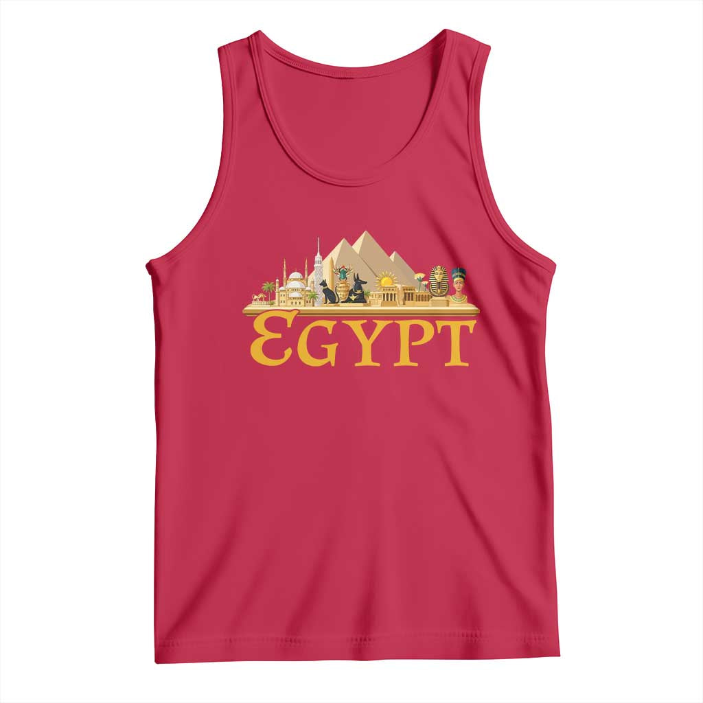 Ancient Egypt Pyramids Sphinx Graphic Tank Top Vintage Egypt Anubis History Buff Travel Souvenir