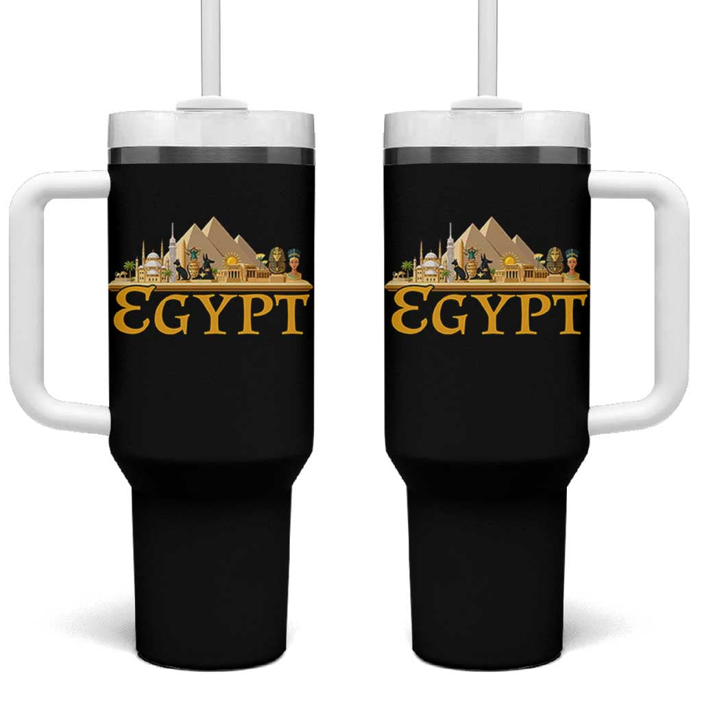 Ancient Egypt Pyramids Sphinx Graphic Tumbler With Handle Vintage Egypt Anubis History Buff Travel Souvenir