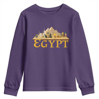 Ancient Egypt Pyramids Sphinx Graphic Youth Sweatshirt Vintage Egypt Anubis History Buff Travel Souvenir