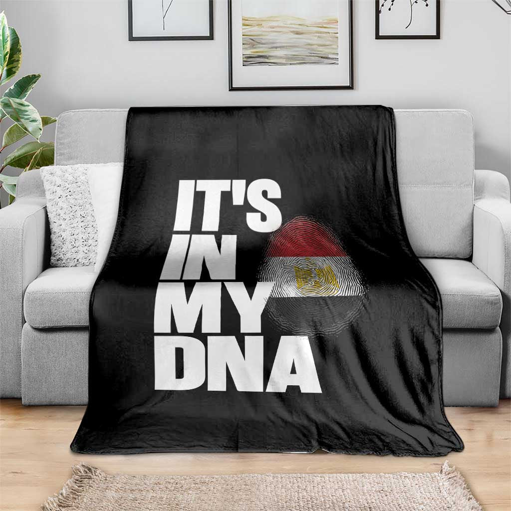 Egypt It's In My DNA Flag Fingerprint Graphic Throw Blanket Egyptian Heritage Pride Roots