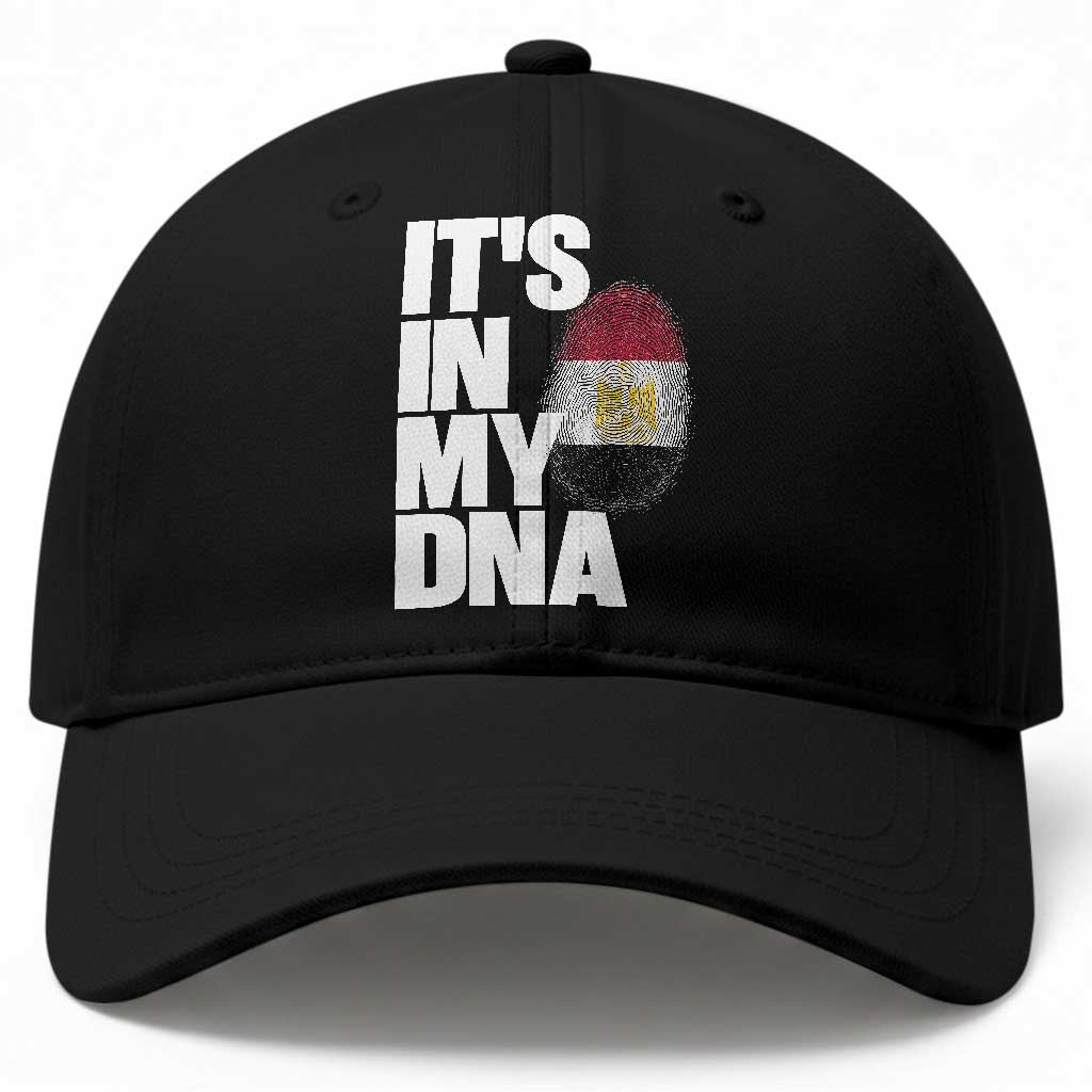 Egypt It's In My DNA Flag Fingerprint Graphic Baseball Cap Egyptian Heritage Pride Roots