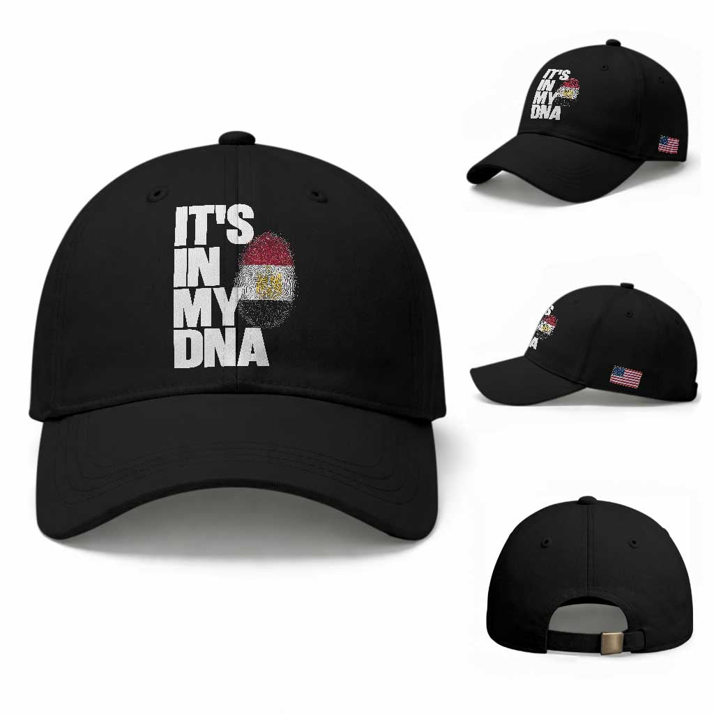 Egypt It's In My DNA Flag Fingerprint Graphic Baseball Cap Egyptian Heritage Pride Roots