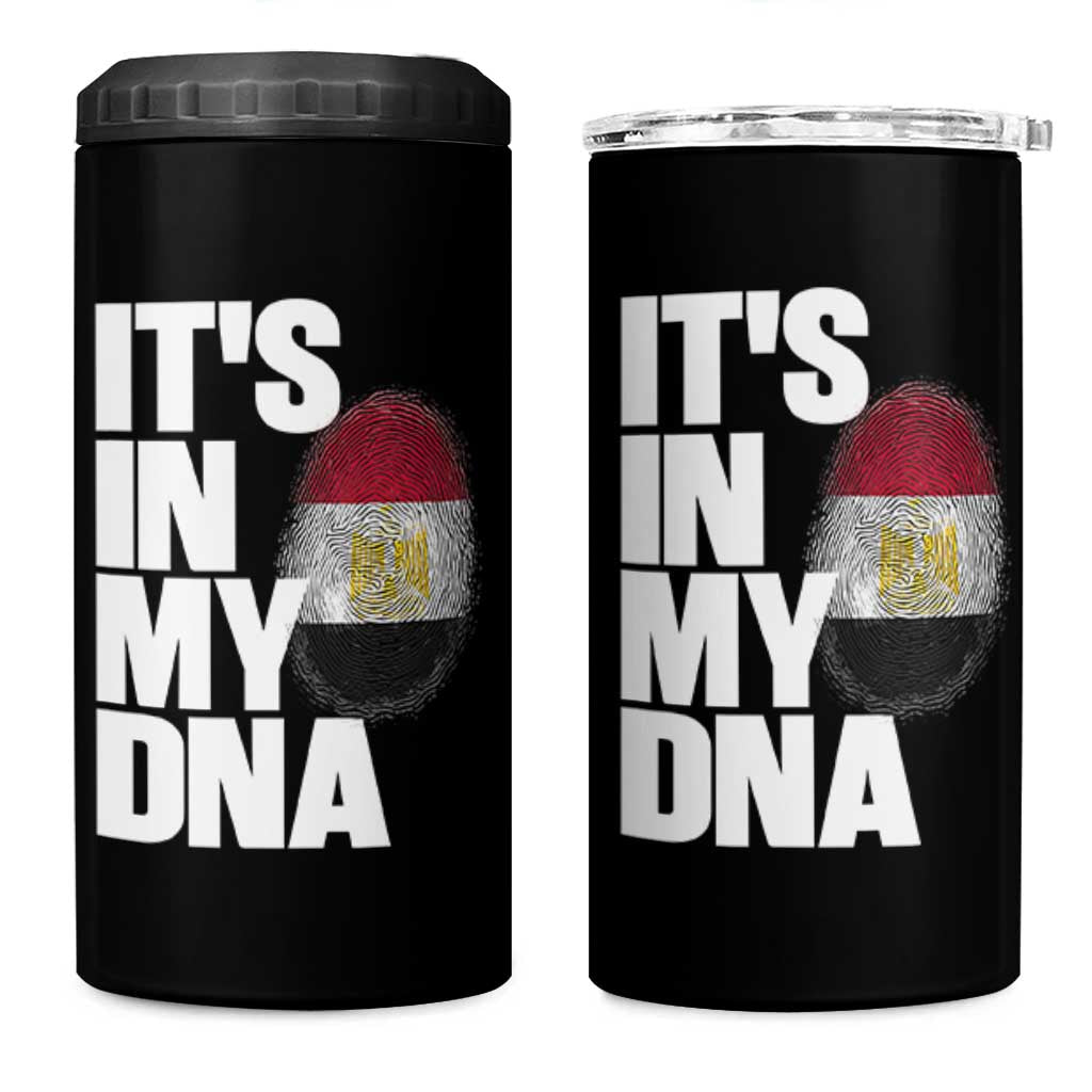 Egypt It's In My DNA Flag Fingerprint Graphic 4 in 1 Can Cooler Tumbler Egyptian Heritage Pride Roots