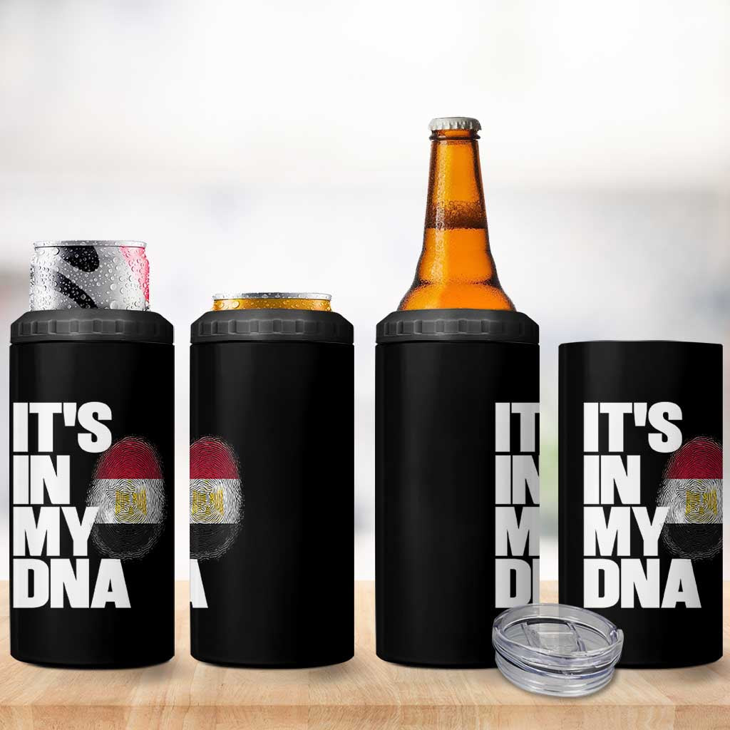 Egypt It's In My DNA Flag Fingerprint Graphic 4 in 1 Can Cooler Tumbler Egyptian Heritage Pride Roots