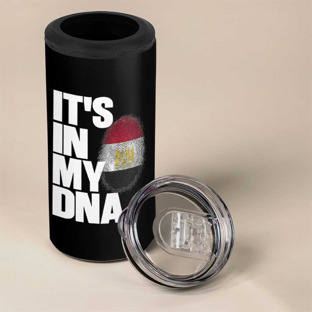 Egypt It's In My DNA Flag Fingerprint Graphic 4 in 1 Can Cooler Tumbler Egyptian Heritage Pride Roots