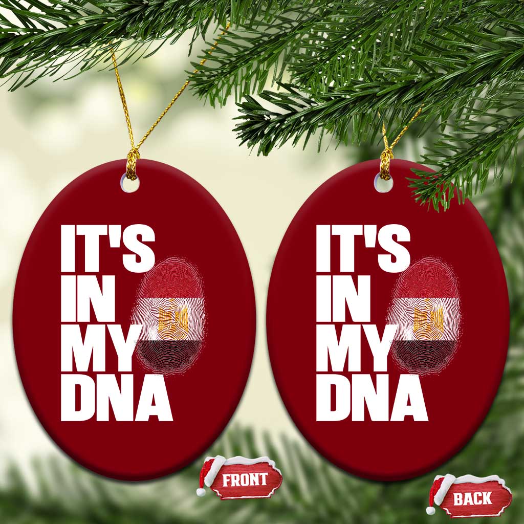 Egypt It's In My DNA Flag Fingerprint Graphic Ceramic Ornament Egyptian Heritage Pride Roots