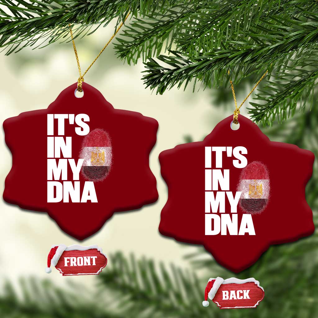 Egypt It's In My DNA Flag Fingerprint Graphic Ceramic Ornament Egyptian Heritage Pride Roots