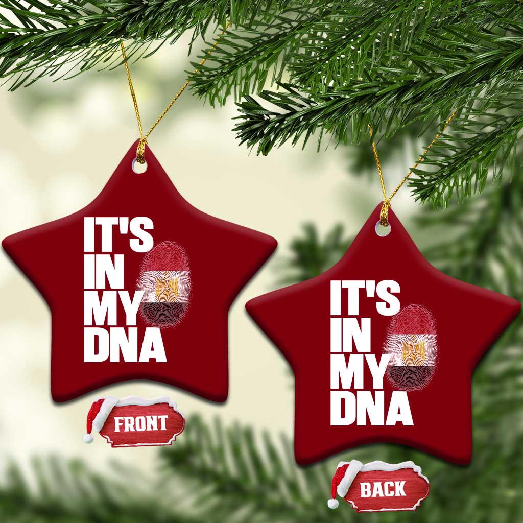 Egypt It's In My DNA Flag Fingerprint Graphic Ceramic Ornament Egyptian Heritage Pride Roots