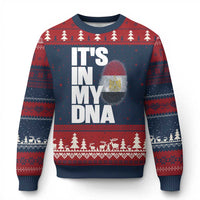 Egypt It's In My DNA Flag Fingerprint Graphic Ugly Christmas Sweater Egyptian Heritage Pride Roots