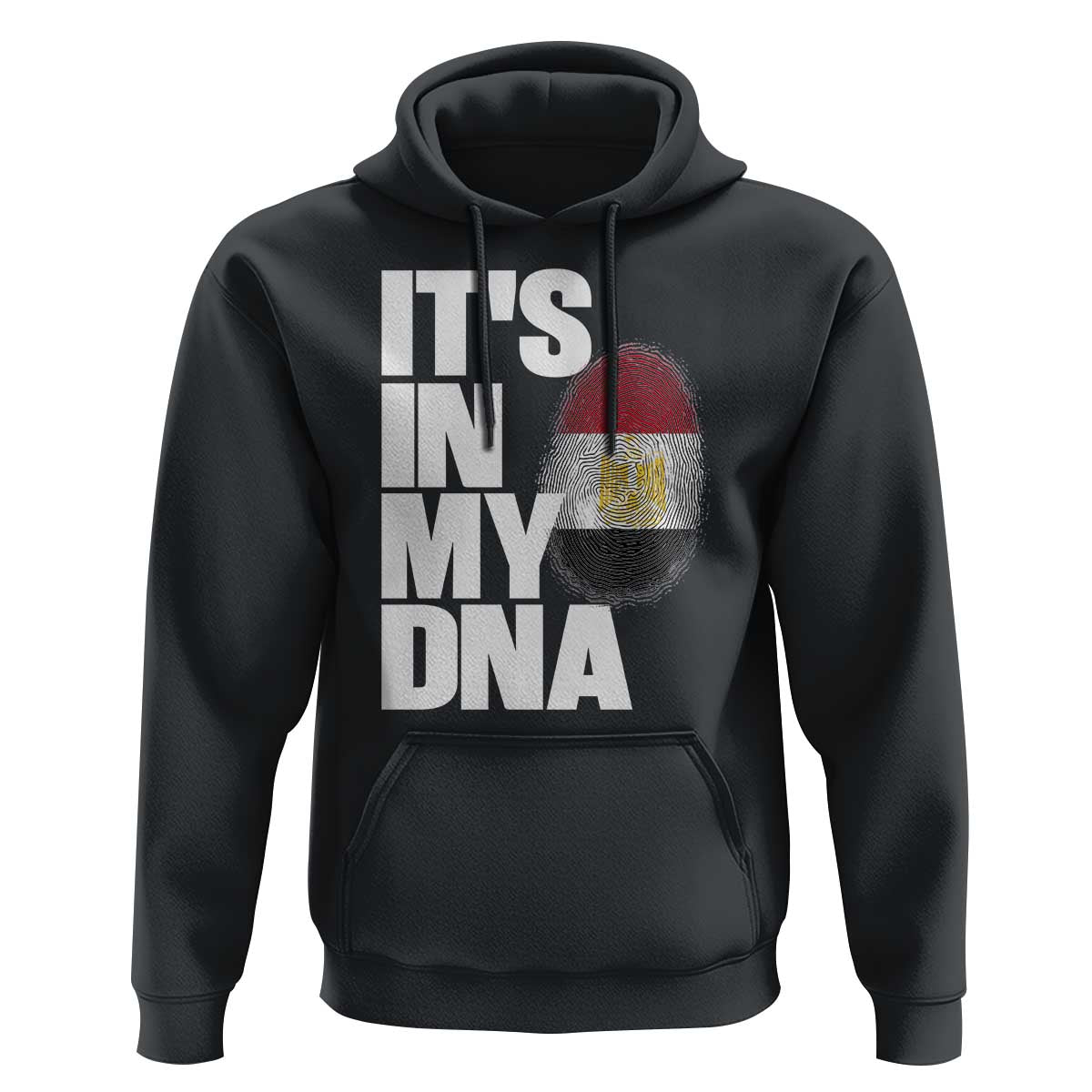 Egypt It's In My DNA Flag Fingerprint Graphic Hoodie Egyptian Heritage Pride Roots