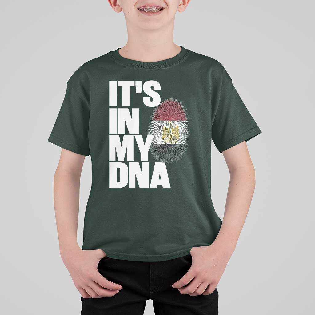 Egypt It's In My DNA Flag Fingerprint Graphic T Shirt For Kid Egyptian Heritage Pride Roots