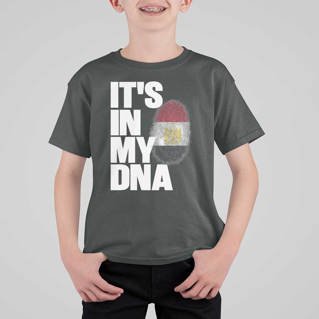 Egypt It's In My DNA Flag Fingerprint Graphic T Shirt For Kid Egyptian Heritage Pride Roots