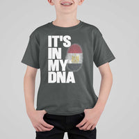 Egypt It's In My DNA Flag Fingerprint Graphic T Shirt For Kid Egyptian Heritage Pride Roots