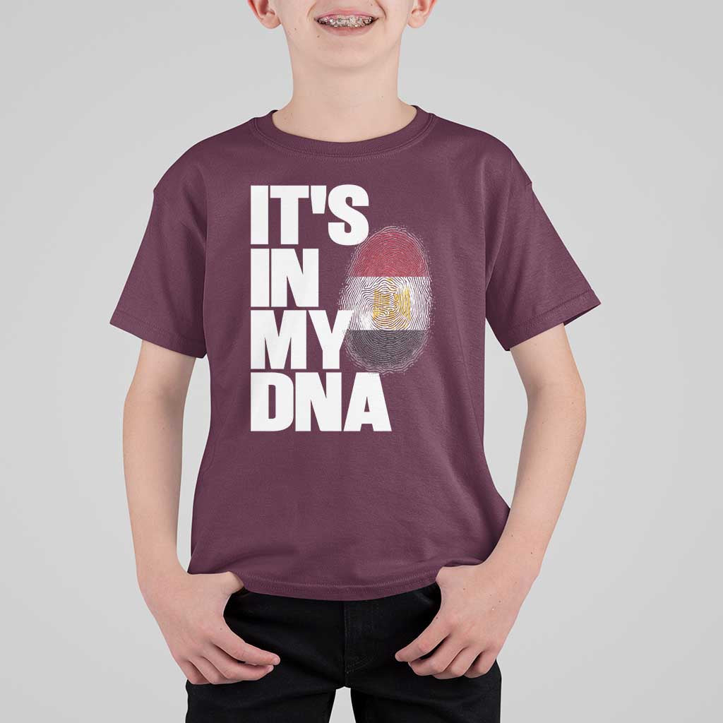 Egypt It's In My DNA Flag Fingerprint Graphic T Shirt For Kid Egyptian Heritage Pride Roots