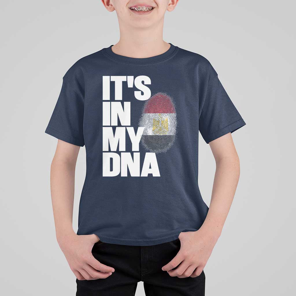 Egypt It's In My DNA Flag Fingerprint Graphic T Shirt For Kid Egyptian Heritage Pride Roots