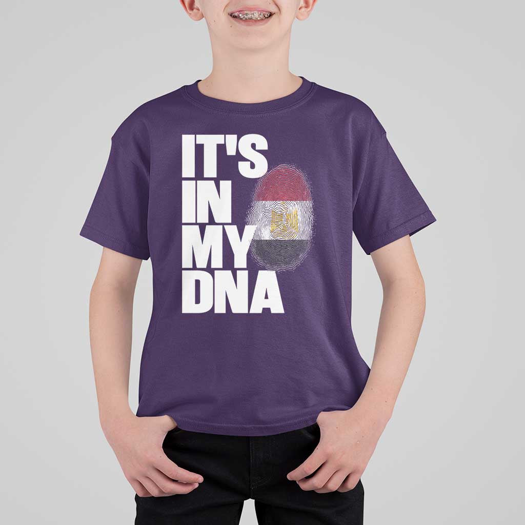 Egypt It's In My DNA Flag Fingerprint Graphic T Shirt For Kid Egyptian Heritage Pride Roots