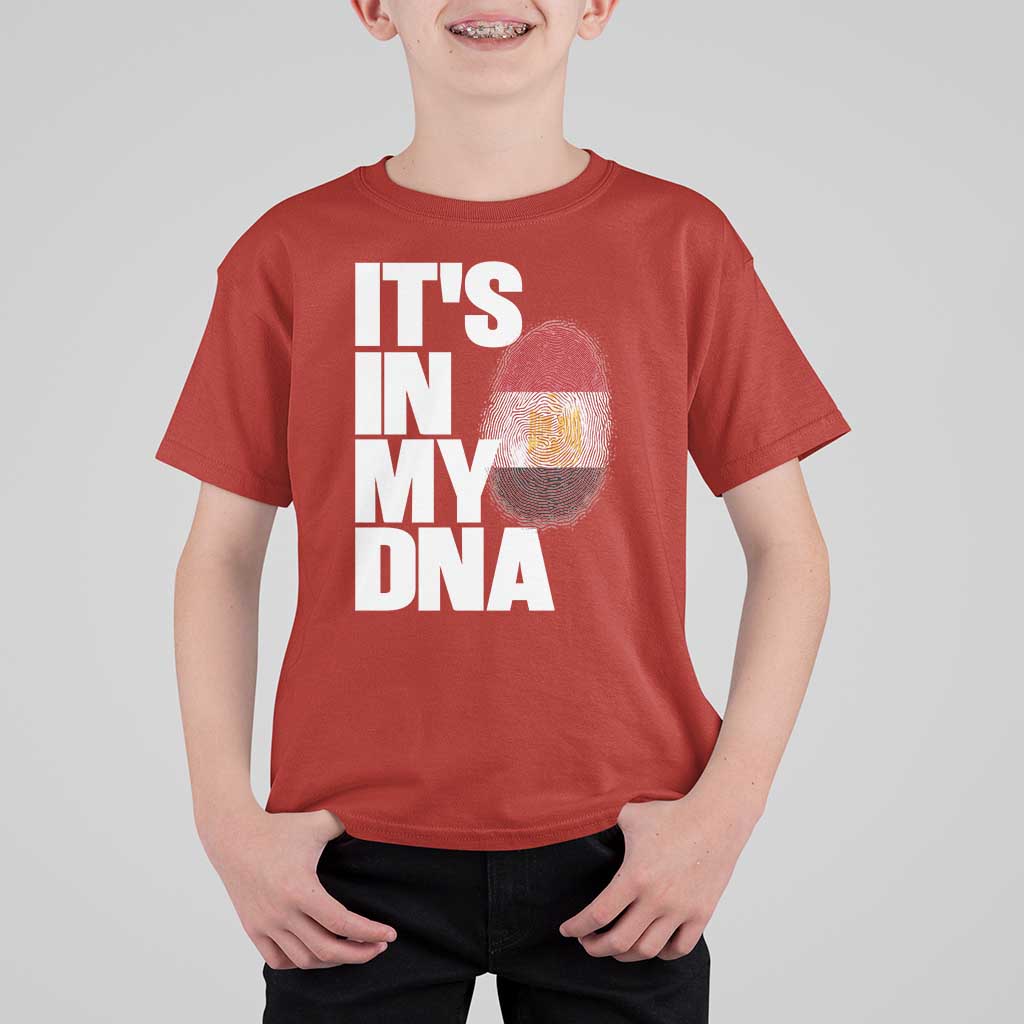 Egypt It's In My DNA Flag Fingerprint Graphic T Shirt For Kid Egyptian Heritage Pride Roots