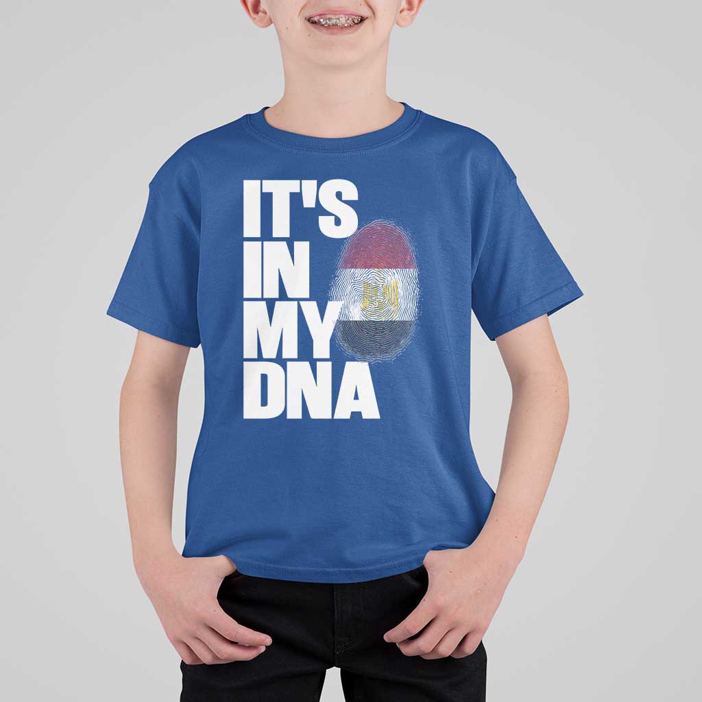 Egypt It's In My DNA Flag Fingerprint Graphic T Shirt For Kid Egyptian Heritage Pride Roots