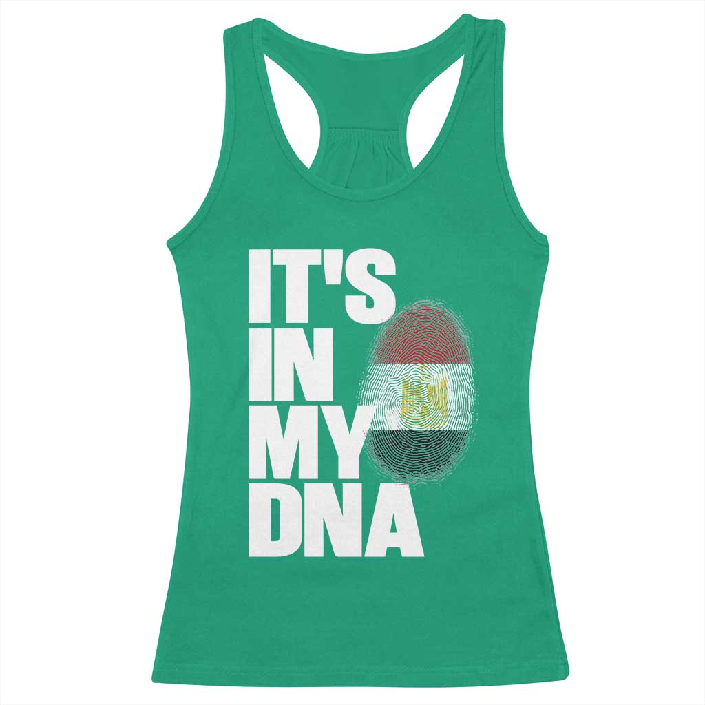 Egypt It's In My DNA Flag Fingerprint Graphic Racerback Tank Top Egyptian Heritage Pride Roots