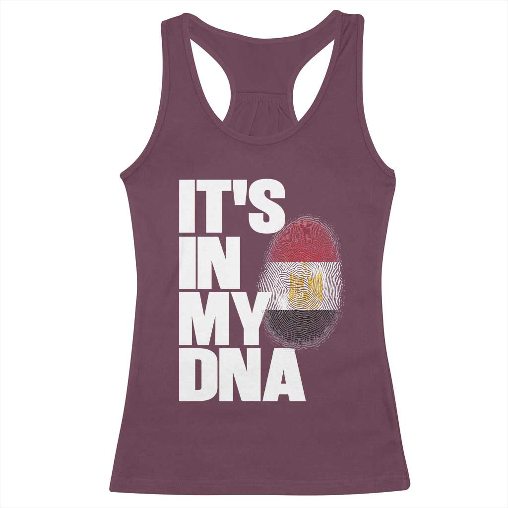 Egypt It's In My DNA Flag Fingerprint Graphic Racerback Tank Top Egyptian Heritage Pride Roots