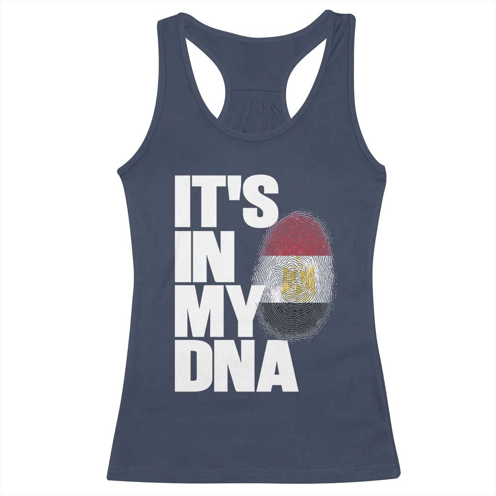 Egypt It's In My DNA Flag Fingerprint Graphic Racerback Tank Top Egyptian Heritage Pride Roots