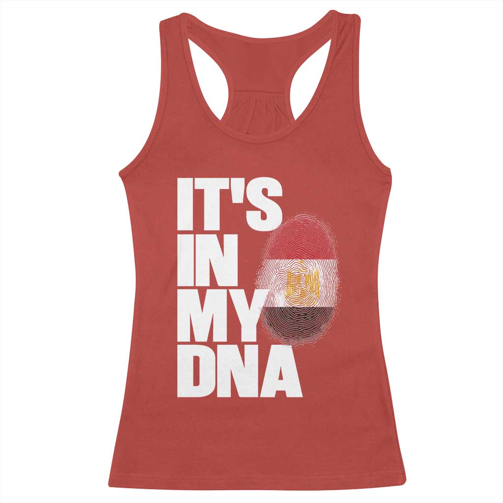 Egypt It's In My DNA Flag Fingerprint Graphic Racerback Tank Top Egyptian Heritage Pride Roots