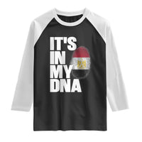 Egypt It's In My DNA Flag Fingerprint Graphic Raglan Shirt Egyptian Heritage Pride Roots