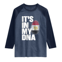 Egypt It's In My DNA Flag Fingerprint Graphic Raglan Shirt Egyptian Heritage Pride Roots