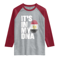 Egypt It's In My DNA Flag Fingerprint Graphic Raglan Shirt Egyptian Heritage Pride Roots