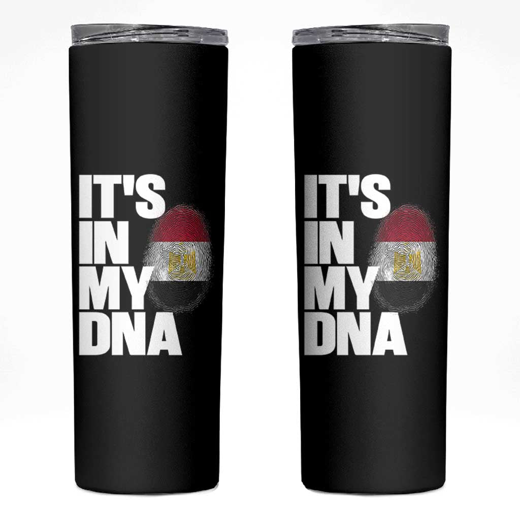 Egypt It's In My DNA Flag Fingerprint Graphic Skinny Tumbler Egyptian Heritage Pride Roots