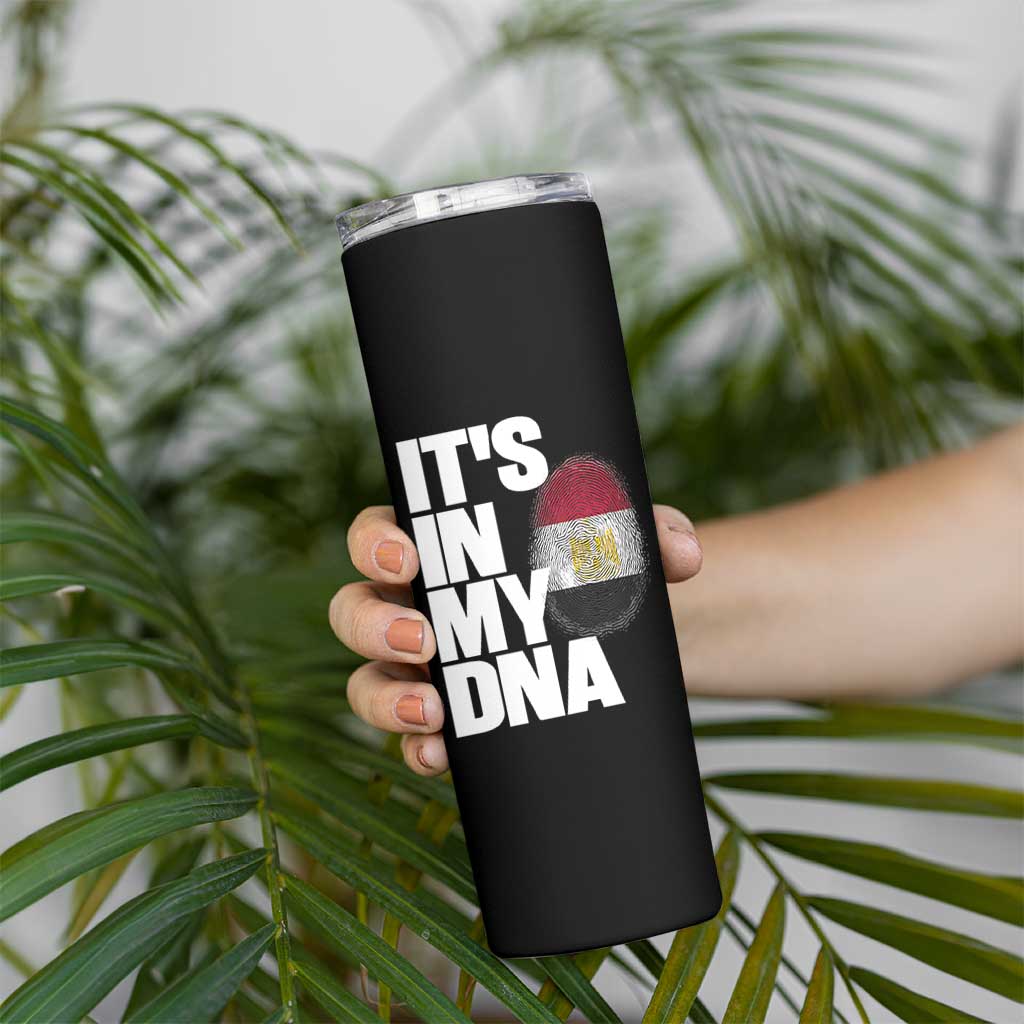 Egypt It's In My DNA Flag Fingerprint Graphic Skinny Tumbler Egyptian Heritage Pride Roots