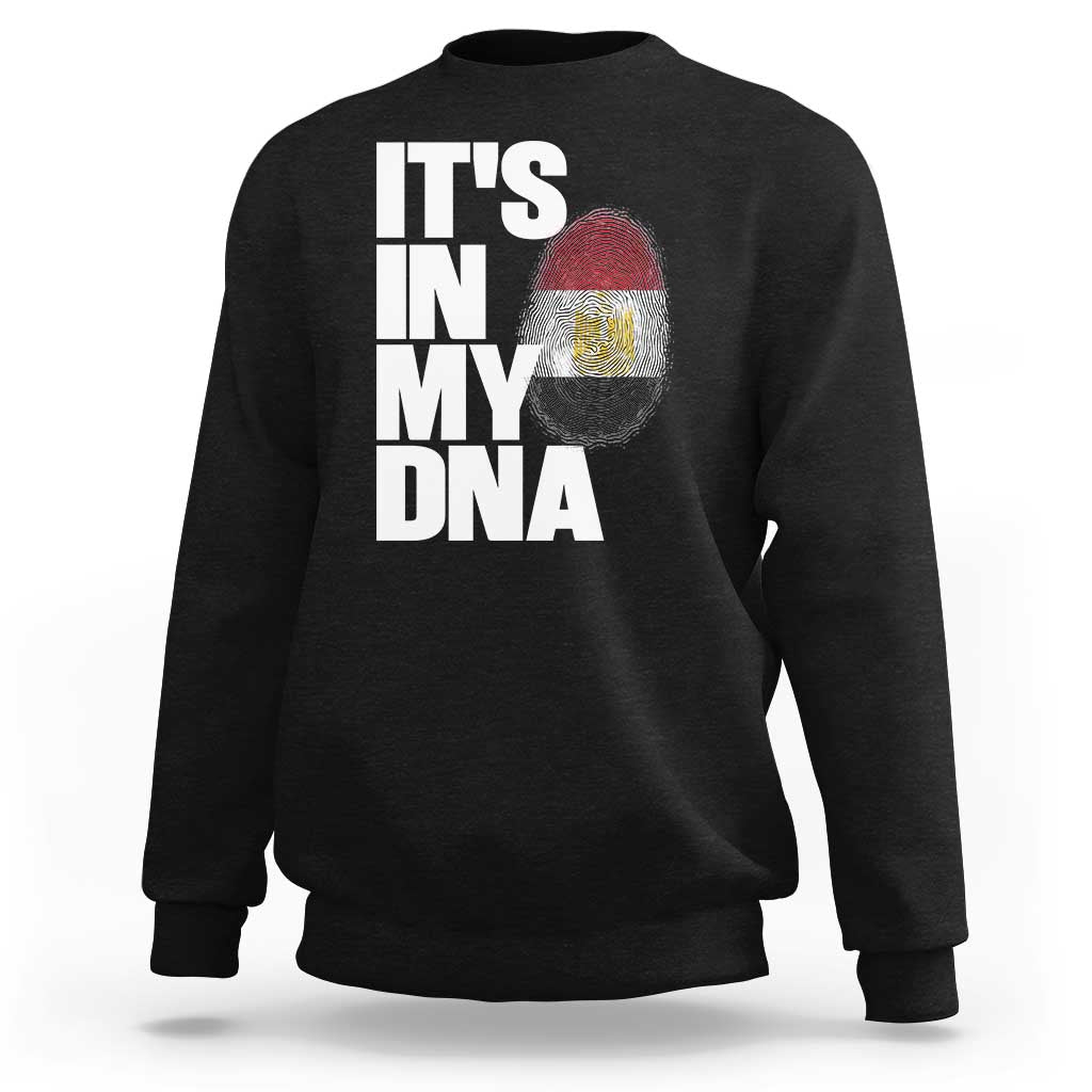 Egypt It's In My DNA Flag Fingerprint Graphic Sweatshirt Egyptian Heritage Pride Roots