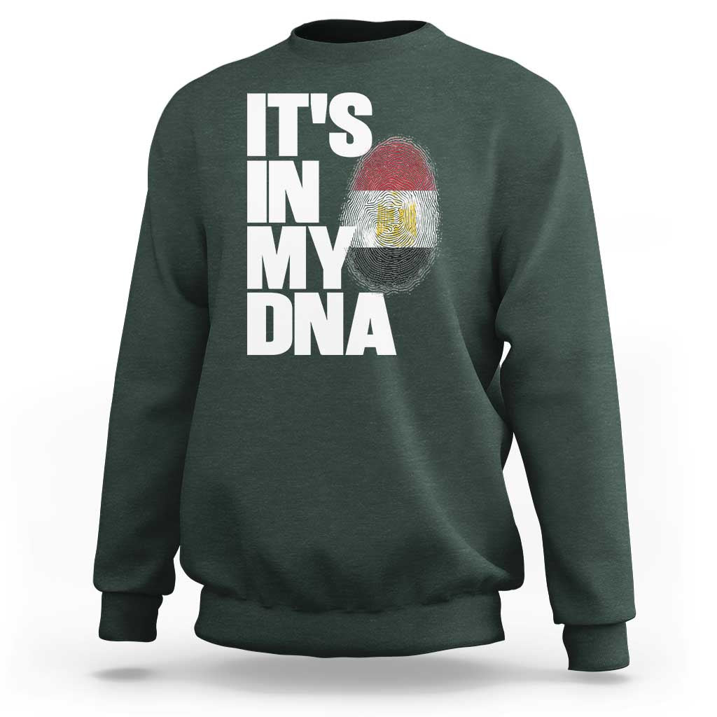 Egypt It's In My DNA Flag Fingerprint Graphic Sweatshirt Egyptian Heritage Pride Roots