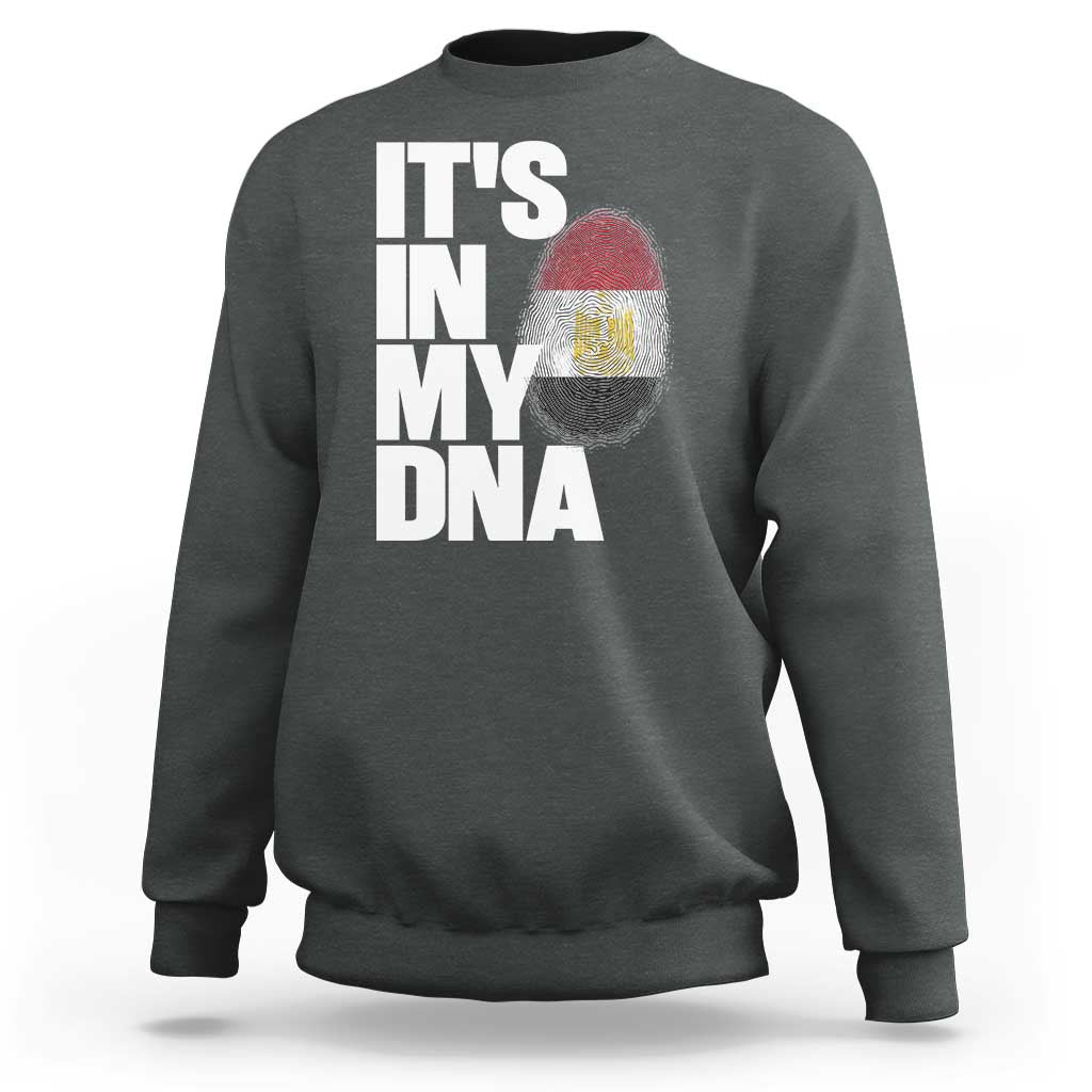 Egypt It's In My DNA Flag Fingerprint Graphic Sweatshirt Egyptian Heritage Pride Roots