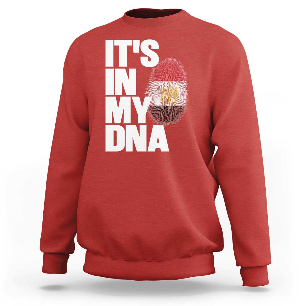 Egypt It's In My DNA Flag Fingerprint Graphic Sweatshirt Egyptian Heritage Pride Roots