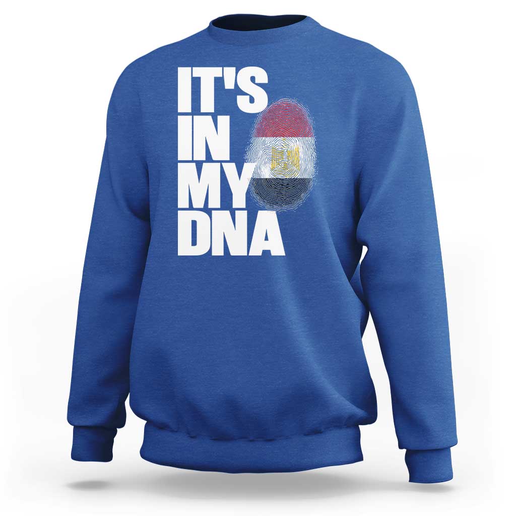 Egypt It's In My DNA Flag Fingerprint Graphic Sweatshirt Egyptian Heritage Pride Roots