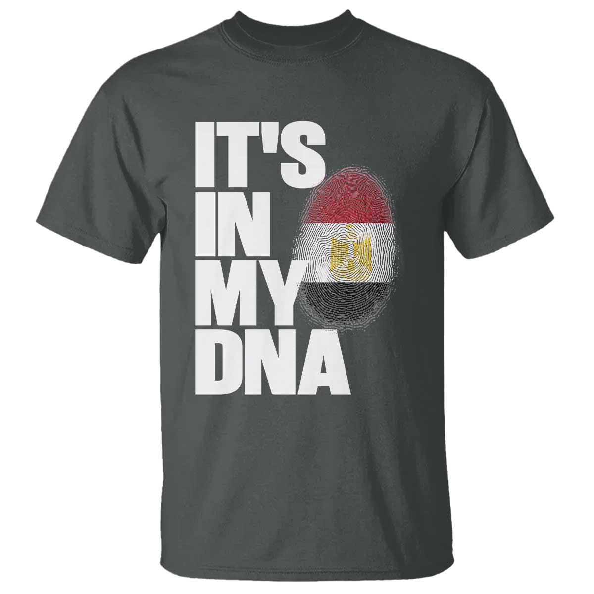 Egypt It's In My DNA Flag Fingerprint Graphic T Shirt Egyptian Heritage Pride Roots