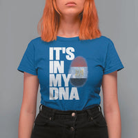Egypt It's In My DNA Flag Fingerprint Graphic T Shirt For Women Egyptian Heritage Pride Roots