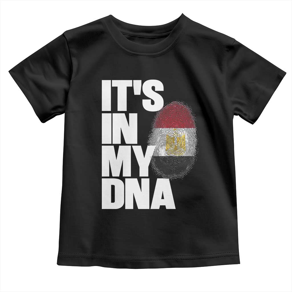 Egypt It's In My DNA Flag Fingerprint Graphic Toddler T Shirt Egyptian Heritage Pride Roots