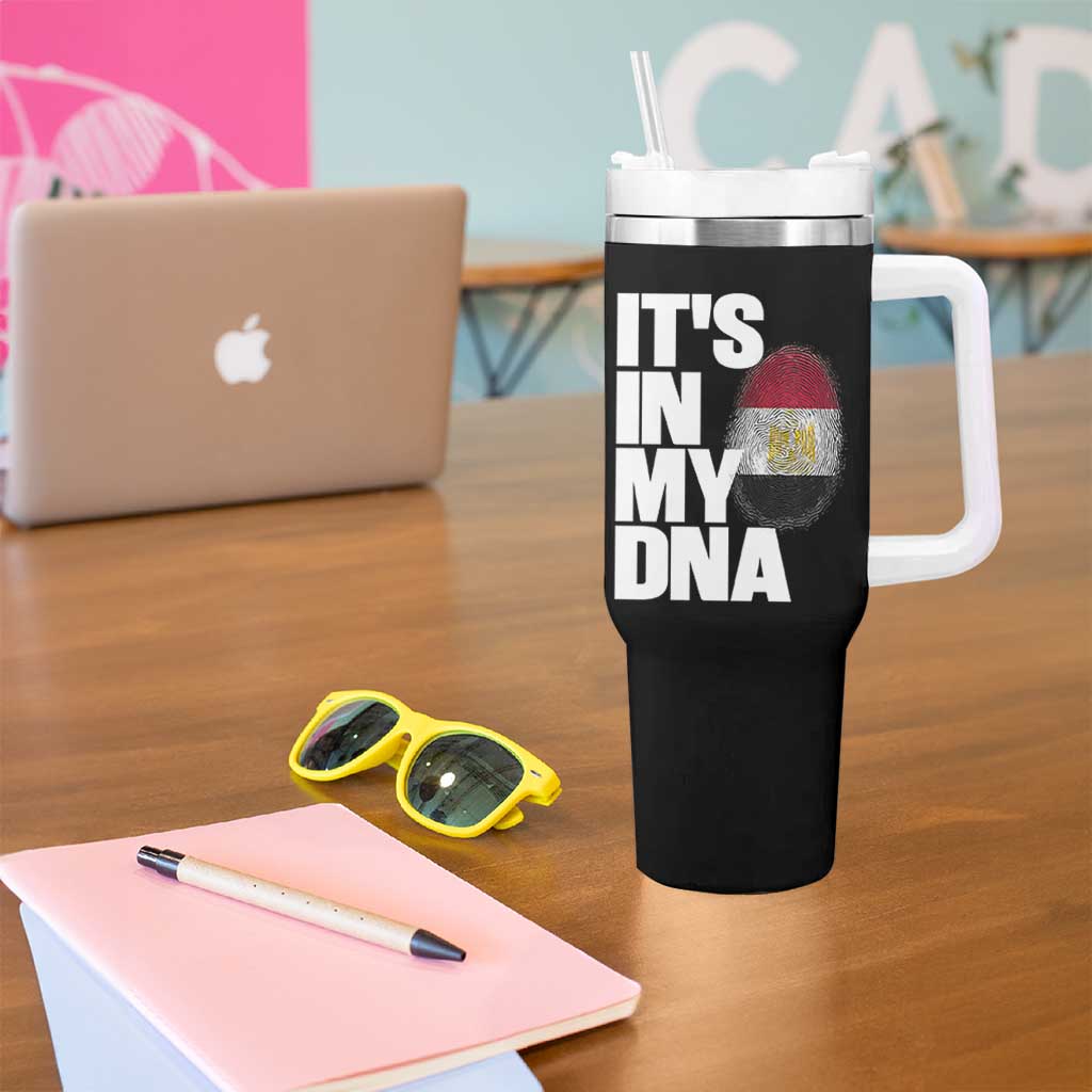 Egypt It's In My DNA Flag Fingerprint Graphic Tumbler With Handle Egyptian Heritage Pride Roots