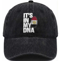 Egypt It's In My DNA Flag Fingerprint Graphic Washed Cotton Baseball Cap Egyptian Heritage Pride Roots