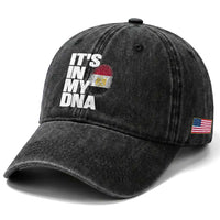 Egypt It's In My DNA Flag Fingerprint Graphic Washed Cotton Baseball Cap Egyptian Heritage Pride Roots