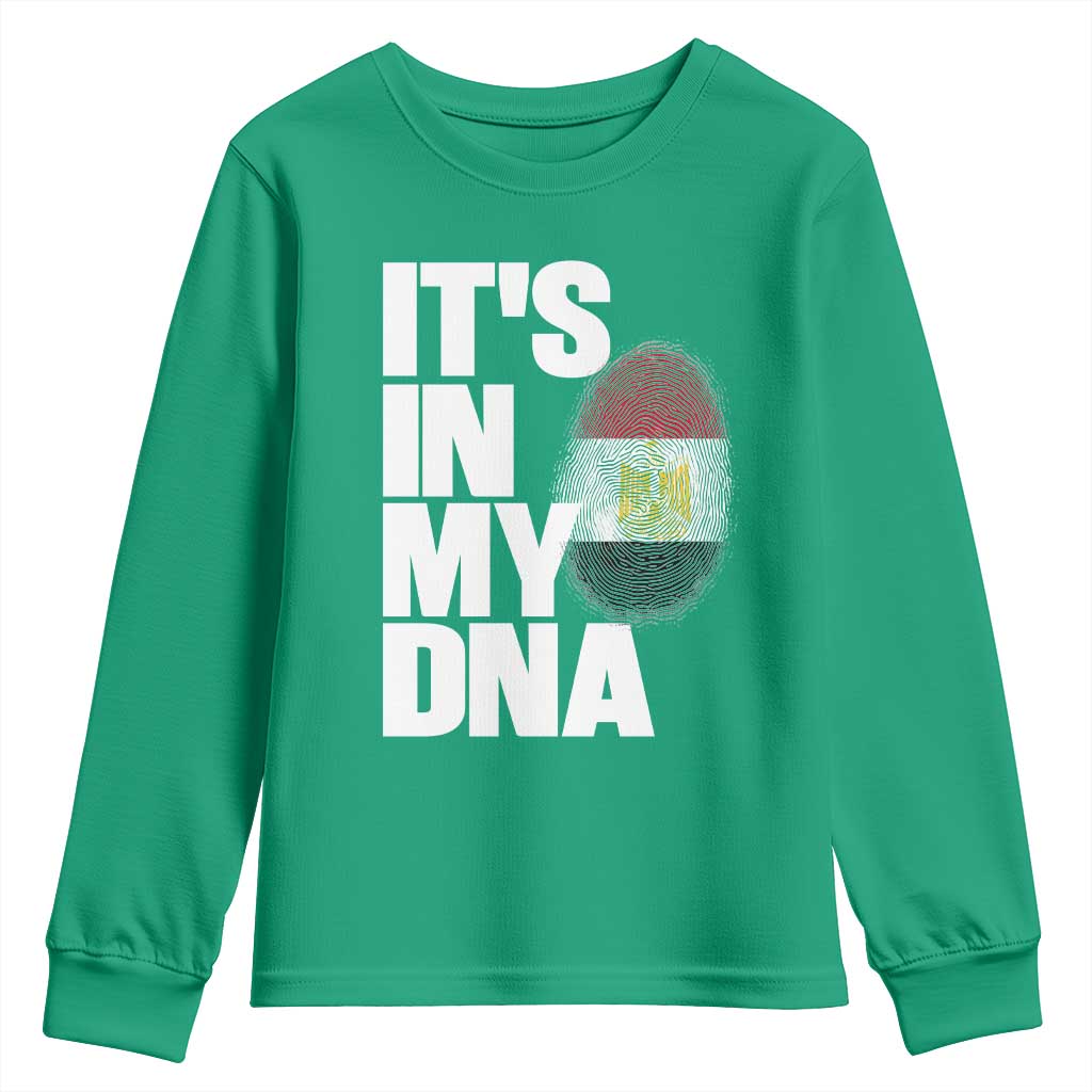 Egypt It's In My DNA Flag Fingerprint Graphic Youth Sweatshirt Egyptian Heritage Pride Roots